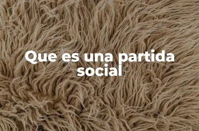 Que es una Partida Social