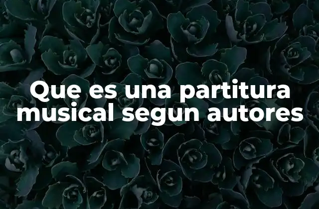 Que es una Partitura Musical Segun Autores