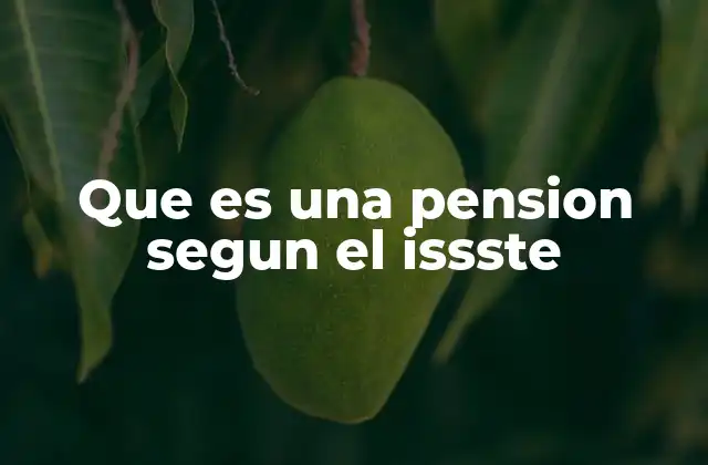Que es una Pension Segun el Issste
