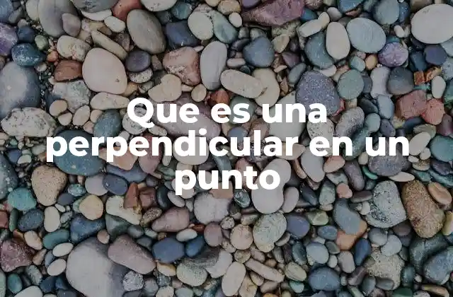 Que es una Perpendicular en un Punto