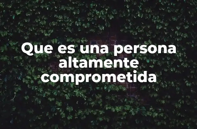 Que es una Persona Altamente Comprometida