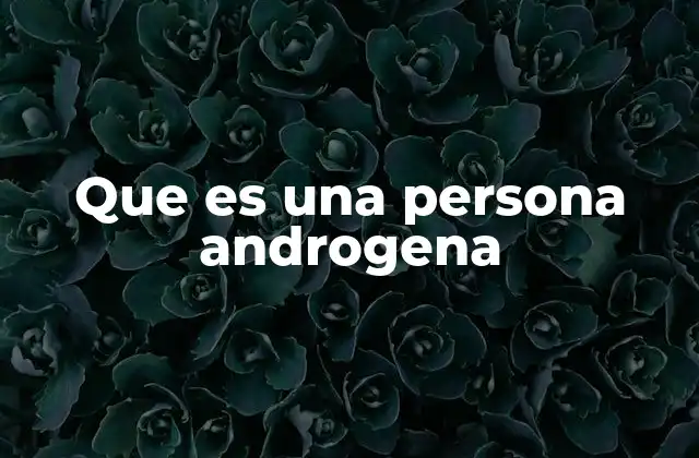 Que es una Persona Androgena