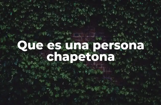 Que es una Persona Chapetona