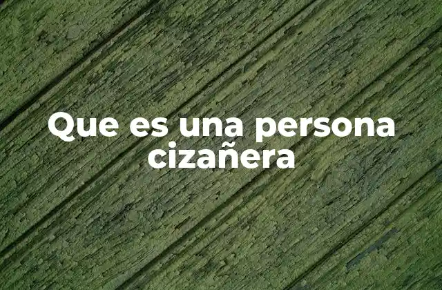 Que es una Persona Cizañera
