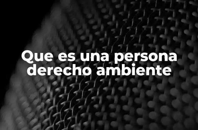 Que es una Persona Derecho Ambiente