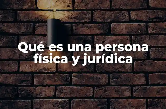 Qué es una Persona Física y Jurídica