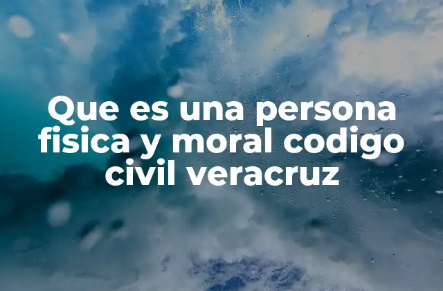 Que es una Persona Fisica y Moral Codigo Civil Veracruz