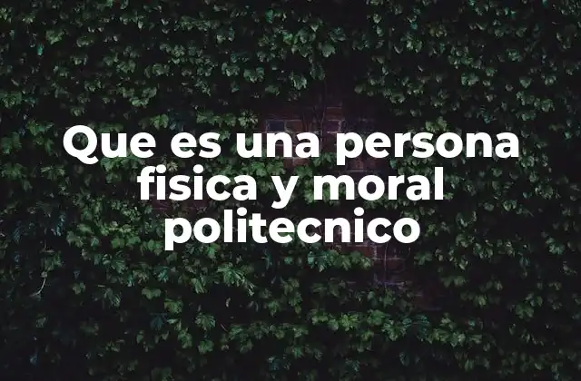 Que es una Persona Fisica y Moral Politecnico