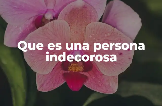 Que es una Persona Indecorosa