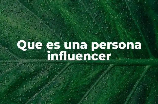 Que es una Persona Influencer