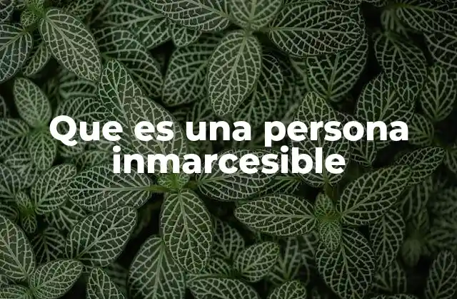 Que es una Persona Inmarcesible