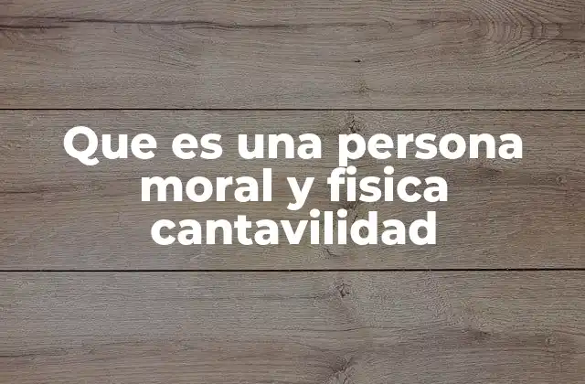 Que es una Persona Moral y Fisica Cantavilidad