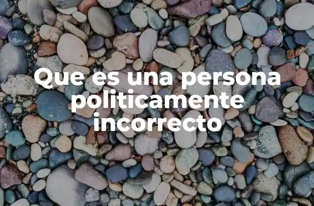 Que es una Persona Politicamente Incorrecto