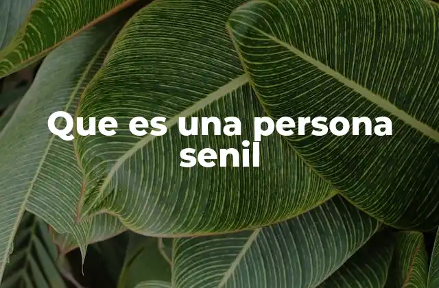 Que es una Persona Senil