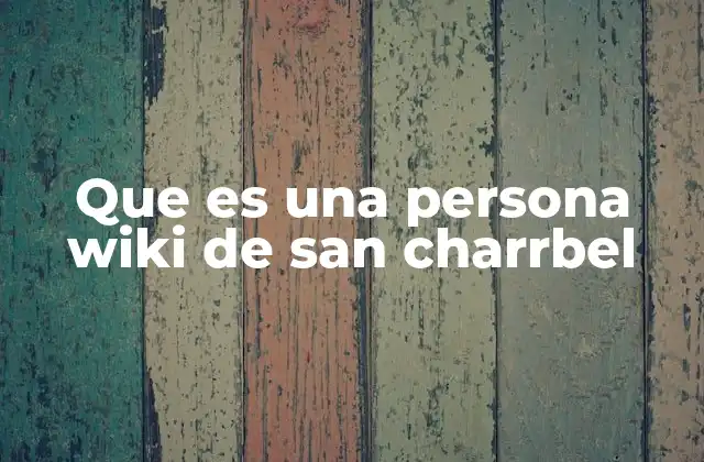 Que es una Persona Wiki de San Charrbel