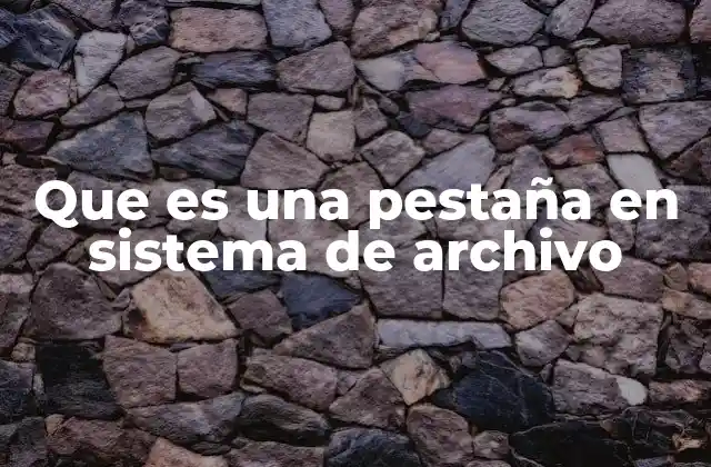 Que es una Pestaña en Sistema de Archivo