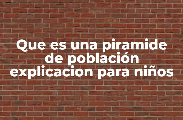 Que es una Piramide de Población Explicacion para Niños