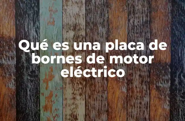 Qué es una Placa de Bornes de Motor Eléctrico