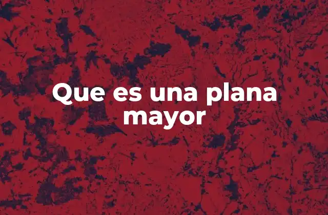 Que es una Plana Mayor