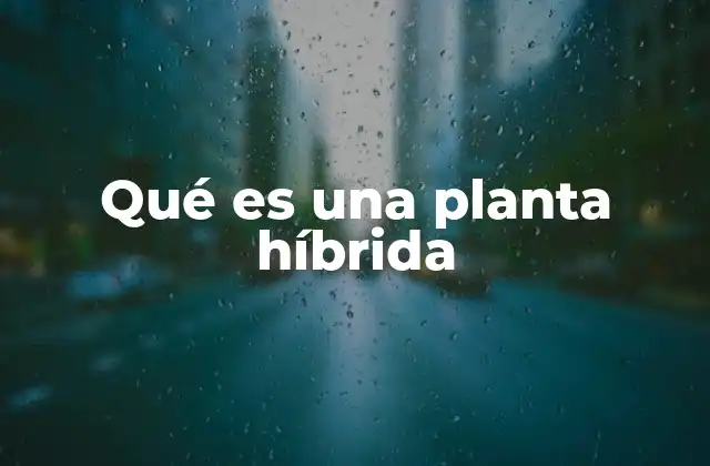 Qué es una Planta Híbrida