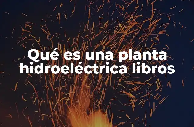 Qué es una Planta Hidroeléctrica Libros