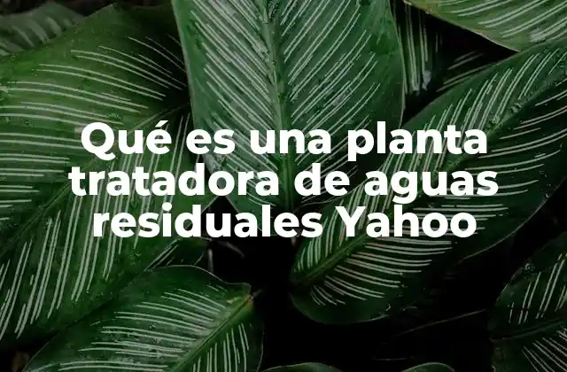 Qué es una Planta Tratadora de Aguas Residuales Yahoo