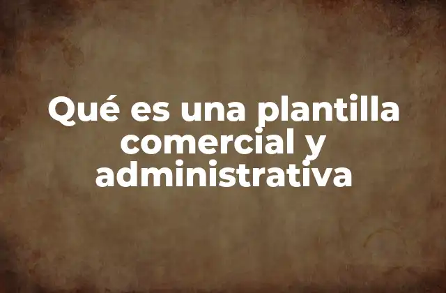 Qué es una Plantilla Comercial y Administrativa 2 La importancia de contar con estructuras predefinidas en el entorno empresarial