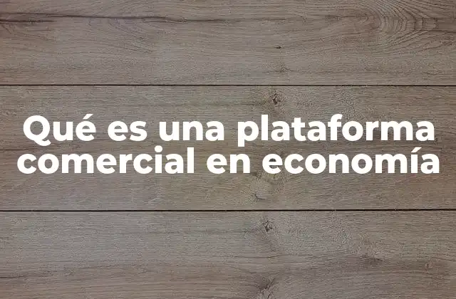 Qué es una Plataforma Comercial en Economía