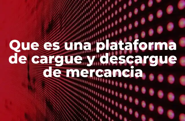 Que es una Plataforma de Cargue y Descargue de Mercancia