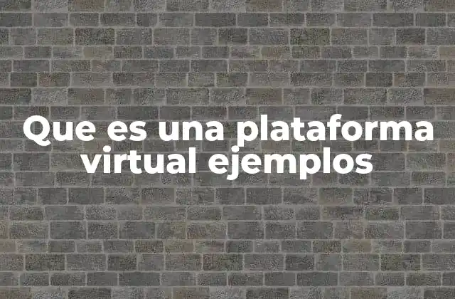 Que es una Plataforma Virtual Ejemplos