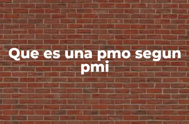 Que es una Pmo Segun Pmi