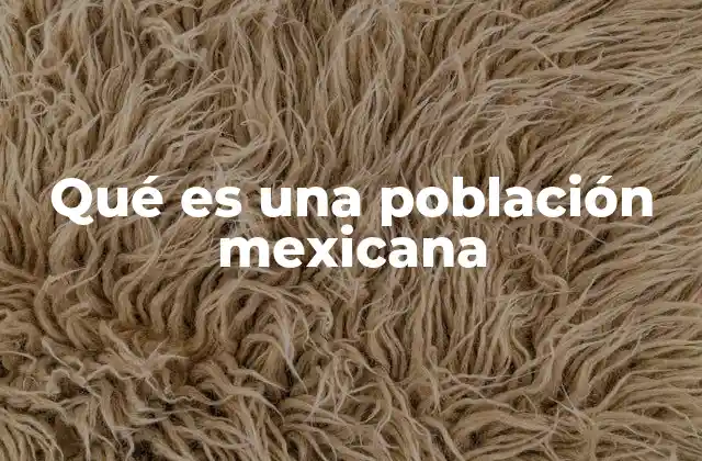 Qué es una Población Mexicana