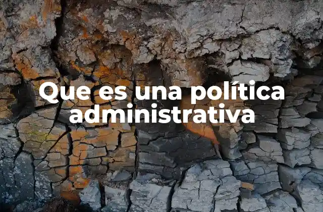 Que es una Política Administrativa