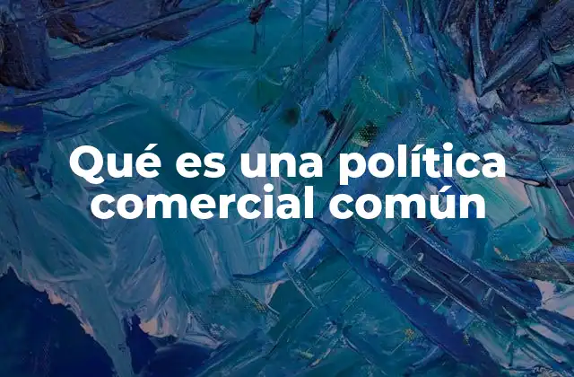 Qué es una Política Comercial Común