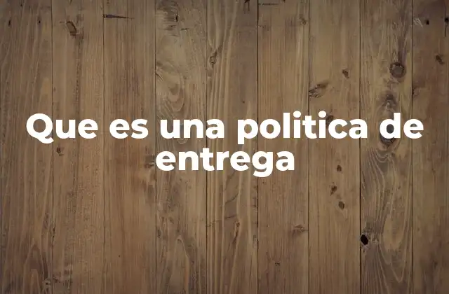 Que es una Politica de Entrega