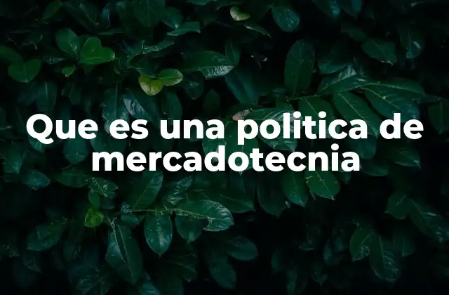 Que es una Politica de Mercadotecnia