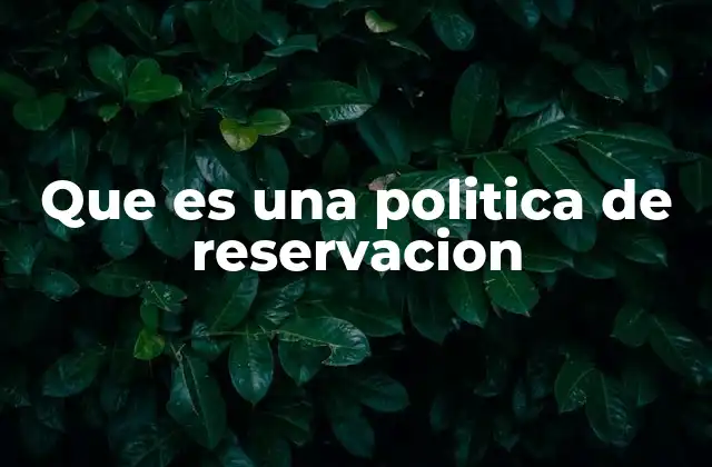 Que es una Politica de Reservacion