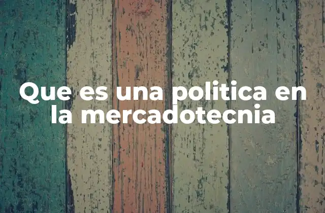 Que es una Politica en la Mercadotecnia