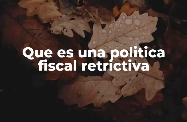 Que es una Politica Fiscal Retrictiva
