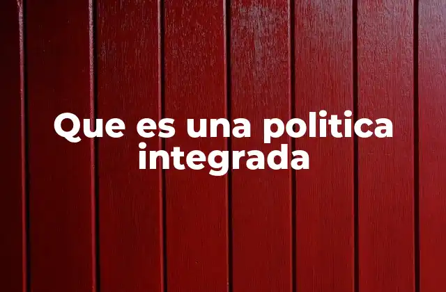 Que es una Politica Integrada