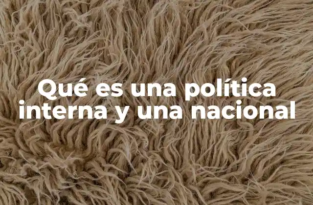 Qué es una Política Interna y una Nacional