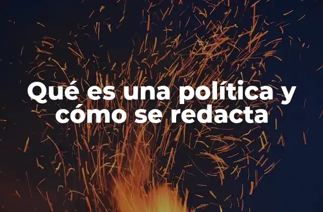 Qué es una Política y Cómo Se Redacta