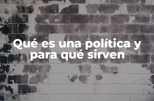 Qué es una Política y para Qué Sirven