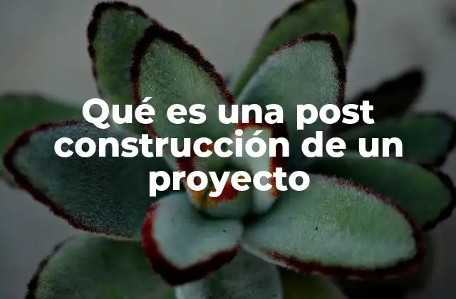 Qué es una Post Construcción de un Proyecto 2 La importancia de la evaluación final en proyectos