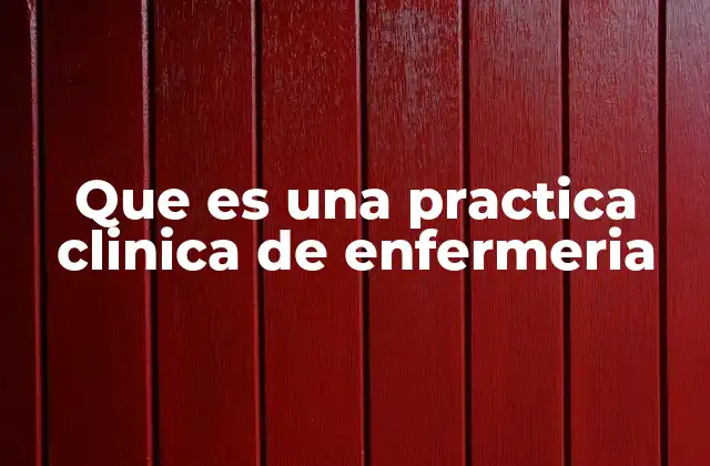 Que es una Practica Clinica de Enfermeria