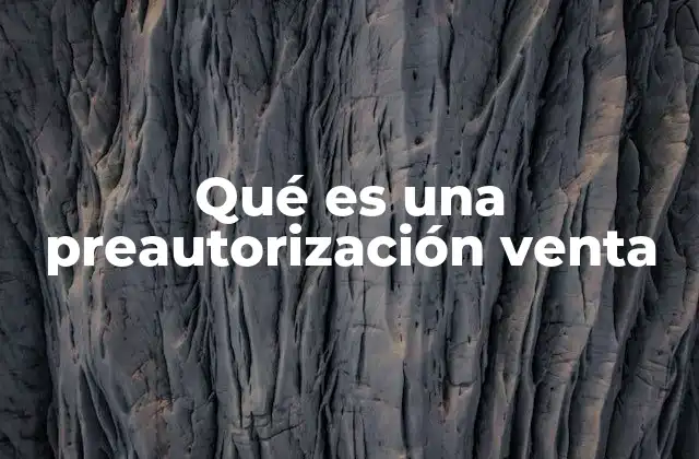 Qué es una Preautorización Venta