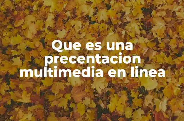Que es una Precentacion Multimedia en Linea