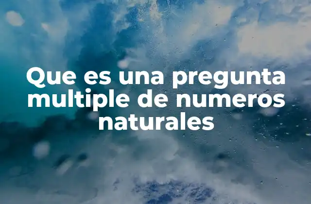 Que es una Pregunta Multiple de Numeros Naturales