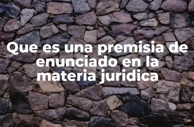 La importancia de las premisas en la argumentación jurídica
