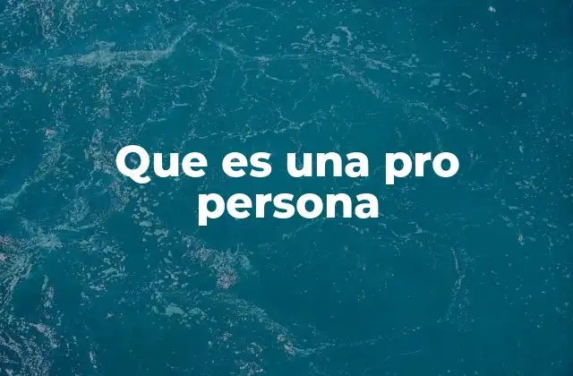 Que es una Pro Persona